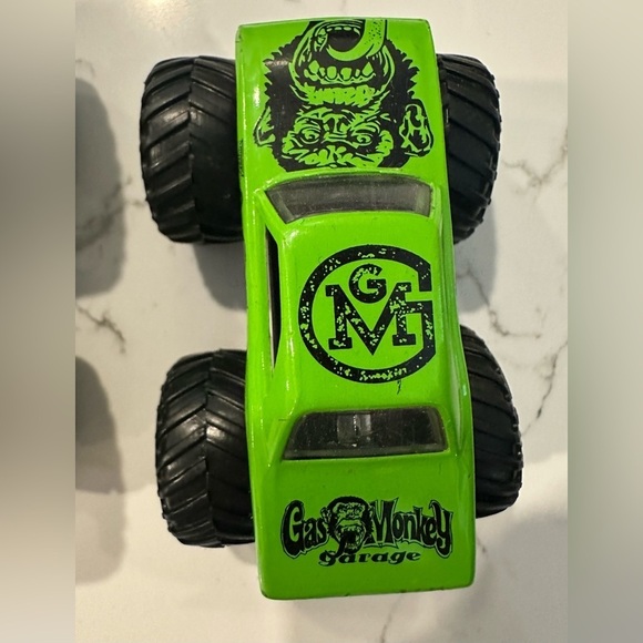 Mattel hot wheels toy car monster truck plastic x3 gas monkey, digger and Braun - Picture 7 of 12